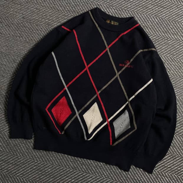 Paolo Gucci 아카이브 아가일 패턴 니트 y 4666