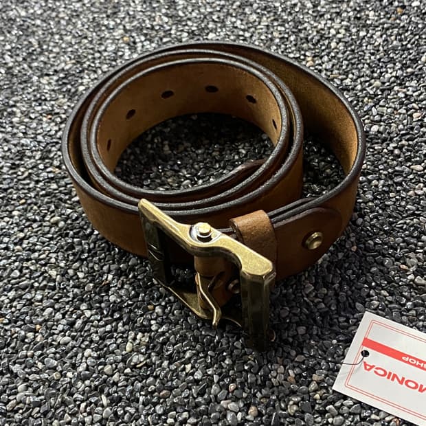빈티지 브라운 벨트 B3754