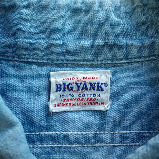 60s 오리지널 빅양크 BIG YANK 샴브레이 반팔 워크셔츠 희귀 빈티