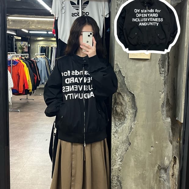 오와이 OY 센스 해링턴 자켓 블랙 #csz2210