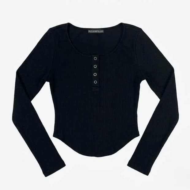 플리즈노팔로우 Jenny snap Top (Black) 제니탑