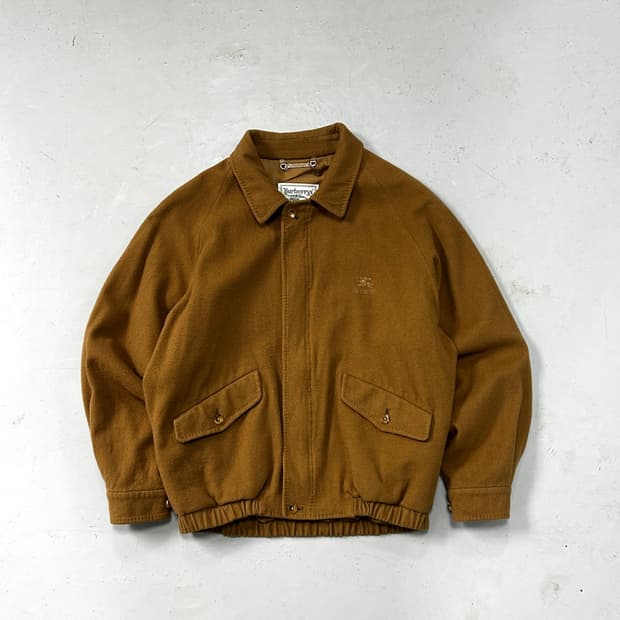 버버리 카멜 로고 울 자켓