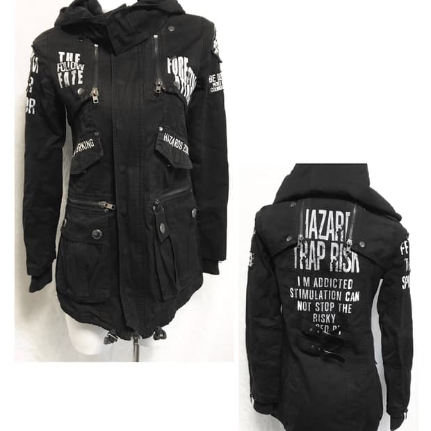 빈티지 고스트오브할렘 펑크 디테일 점퍼 자켓