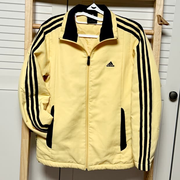 아디다스 삼선 연노랑 바람막이 점퍼 자켓 초경량