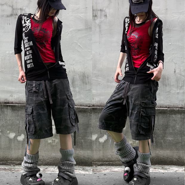 00‘s Punk Graphic Hooded Zip-Up