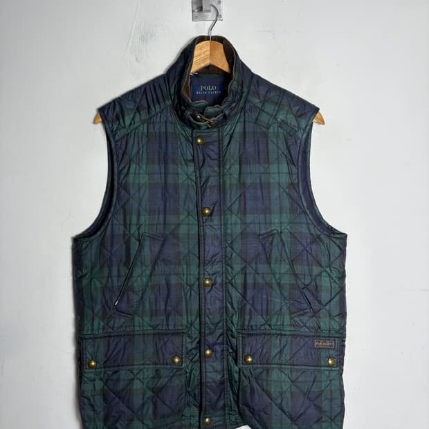 Polo 폴로 체크 패딩 베스트