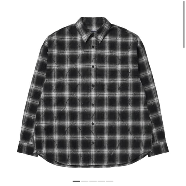 준지 아가일 셔츠 블랙 48