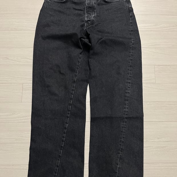 썬플라워 와이드 트위스티드 데님 흑청 30/32