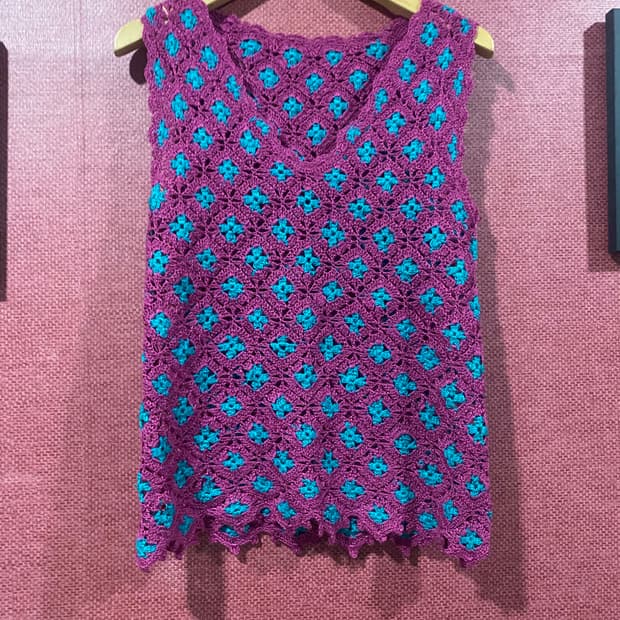 수제 뜨개 니트 조끼