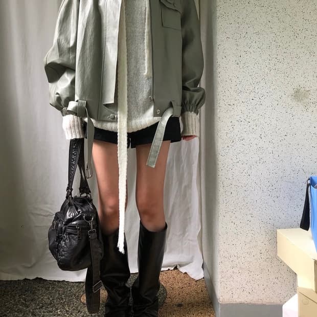 키이라 연카키 포켓 레더자켓