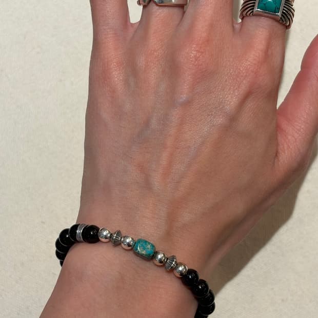 One & Only Black Onyx Turquoise Bracelet