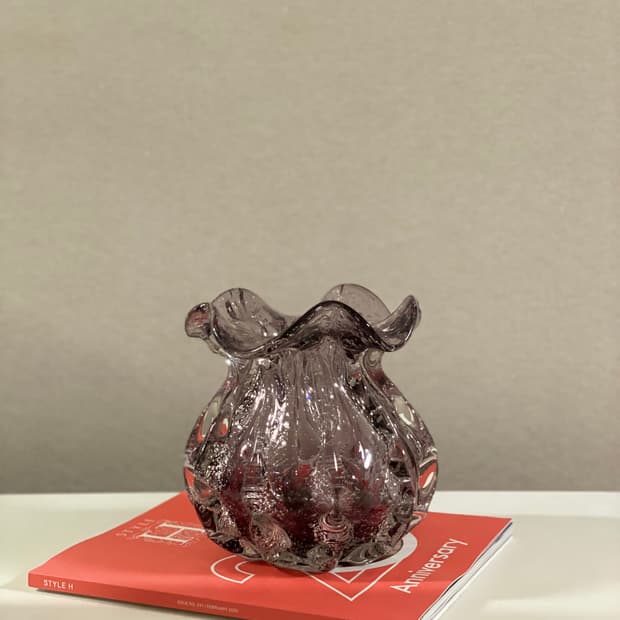 퍼플 빈티지 유리공예 핸드메이드 화병