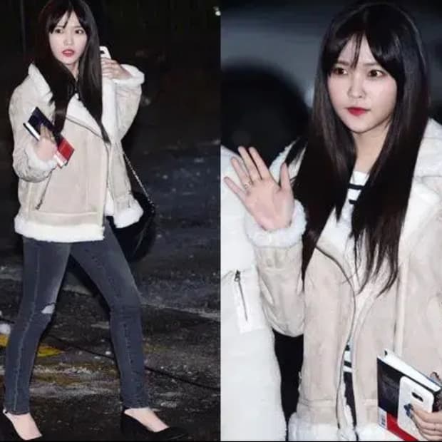 레드벨벳 예리 착용 soup 수프 무스탕 라이더 자켓 갸루 빈티지