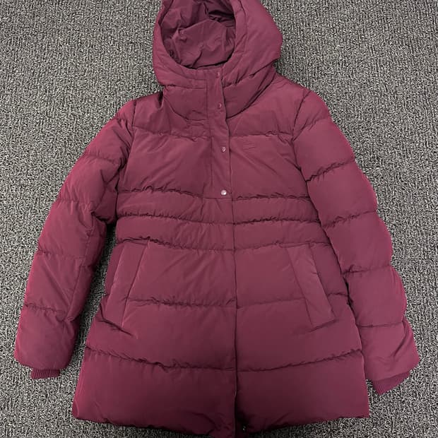 라코스테 여성 덕다운 패딩 점퍼 버건디 100사이즈