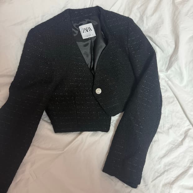 자라 크롭 트위드