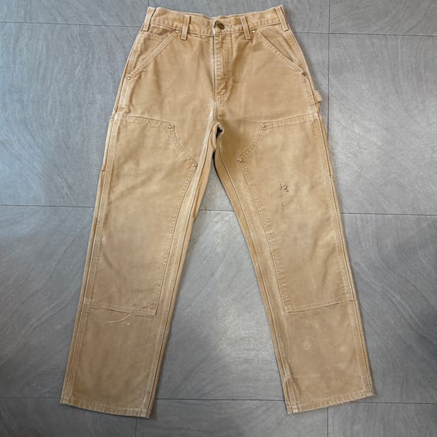 칼하트 미국 생산 브라운 더블니 팬츠 바지