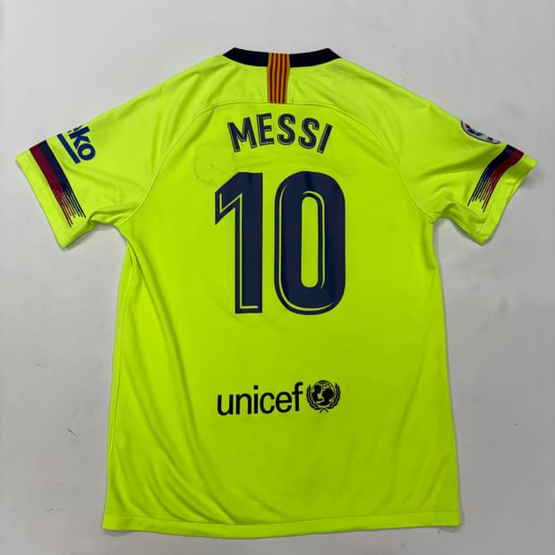 18 19 나이키 FC 바르셀로나 메시 어웨이 브레스 스타디움 축구 져지