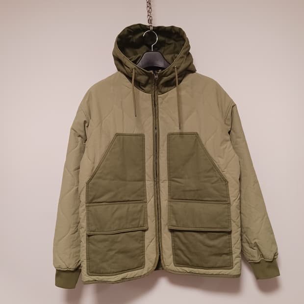 Zara Mixed Material Puff Utility Jacket 