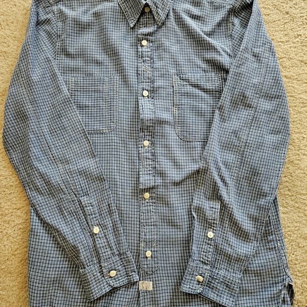 RRL 더블알엘 인디고 미니 체크 워크셔츠