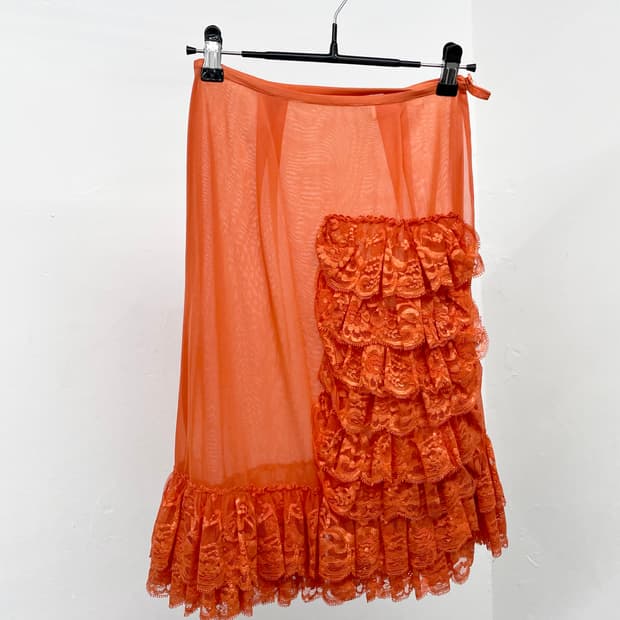 오렌지 시어 레이스 캉캉 스커트🍊