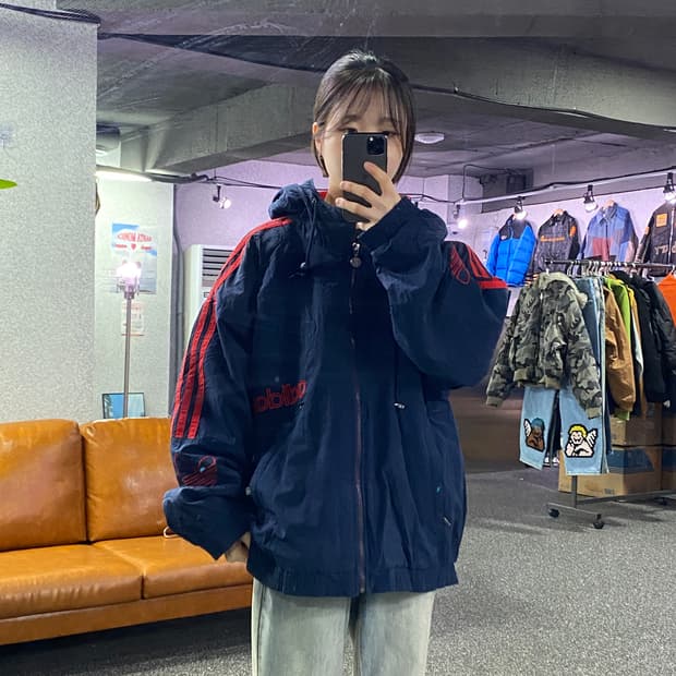 아디다스 올드스쿨 누빔 패딩 후드 자켓  B3593