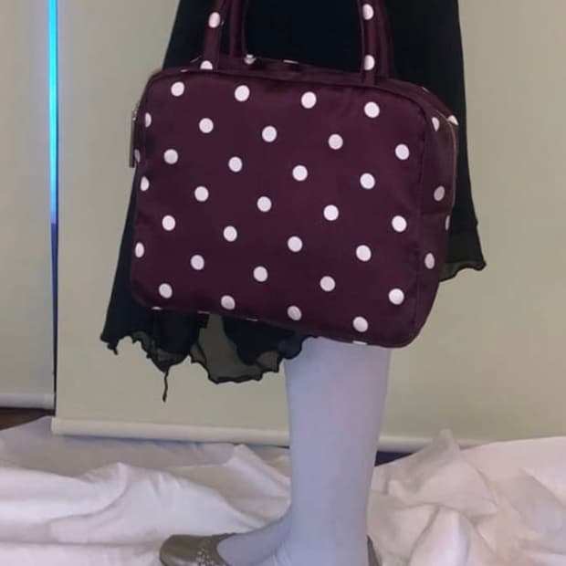 피치바스켓마켓 도트백퍼플