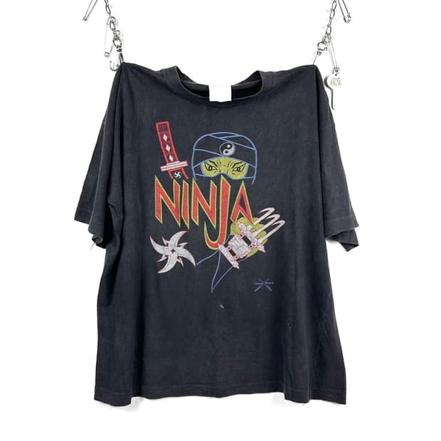 빈티지 90s NINJA 티셔츠