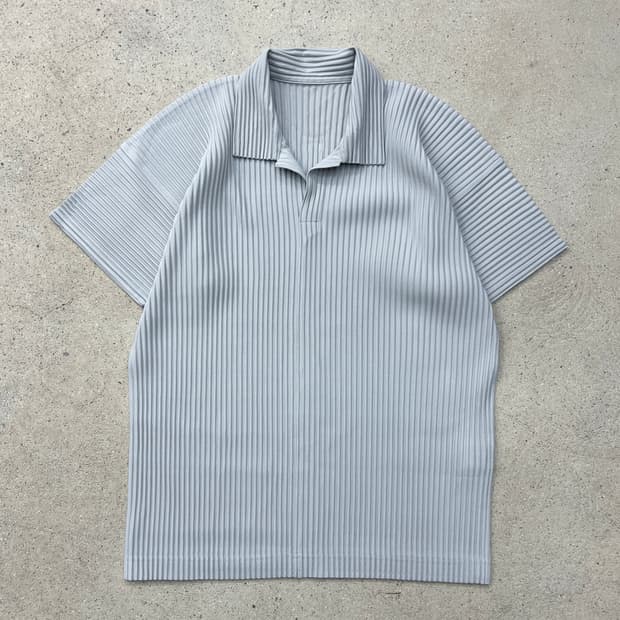 옴므플리세 베이직 라이트그레이 카라 티셔츠