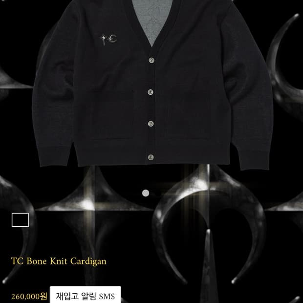 떠그클럽 TC 본 니트 가디건 블랙 3