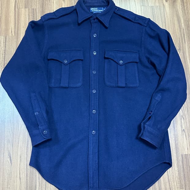 폴로 랄프로렌 헤비 램스울 밀리터리 셔츠 M