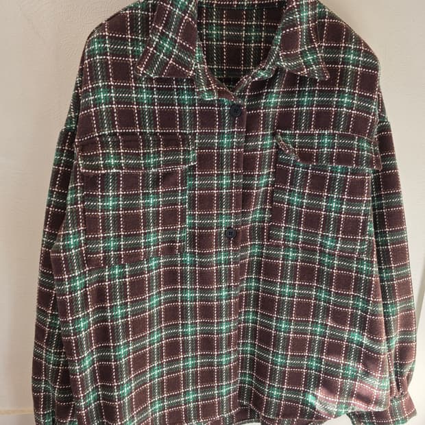 올리브데올리브  플랩포켓 체크 셔츠