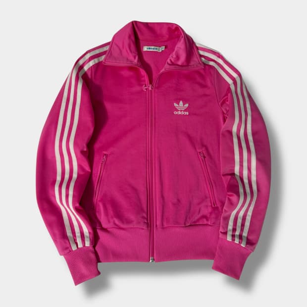 아디다스 핑크 빅로고 파이어버드 트랙 져지