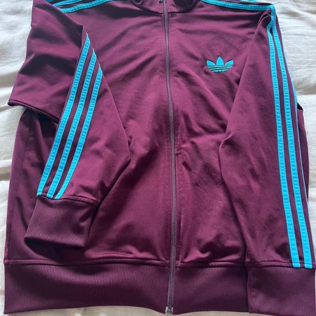 아디다스 삼선 트랙탑 버건디 L