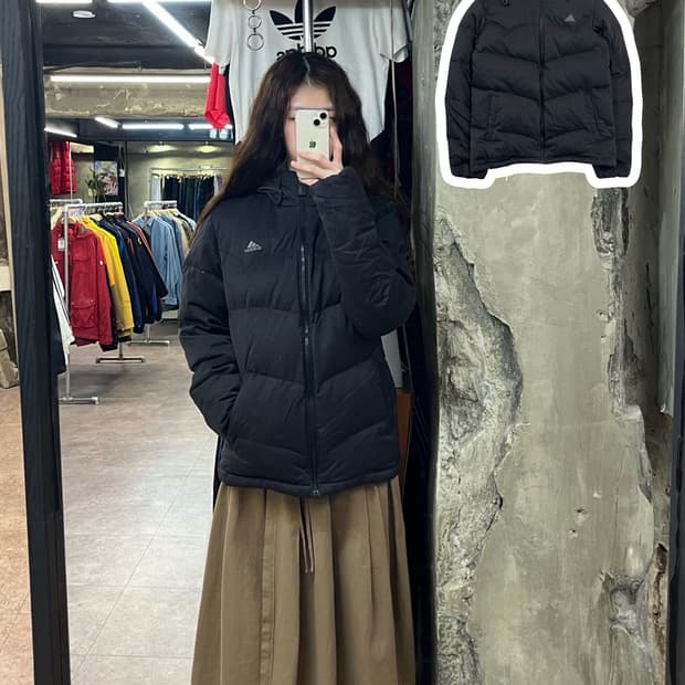 아디다스 후드 덕다운 자켓 차콜 100 #csz2355 