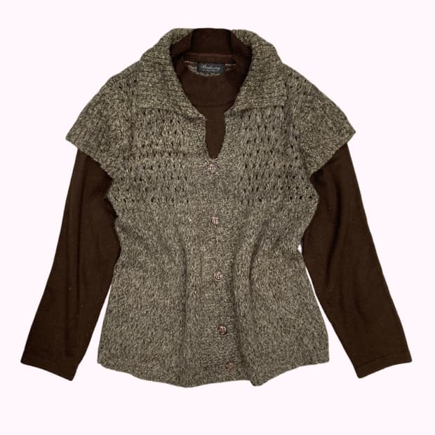 brown vintage layered knit