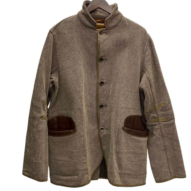 캐피탈 카시도스 울 트위드 가죽 재킷