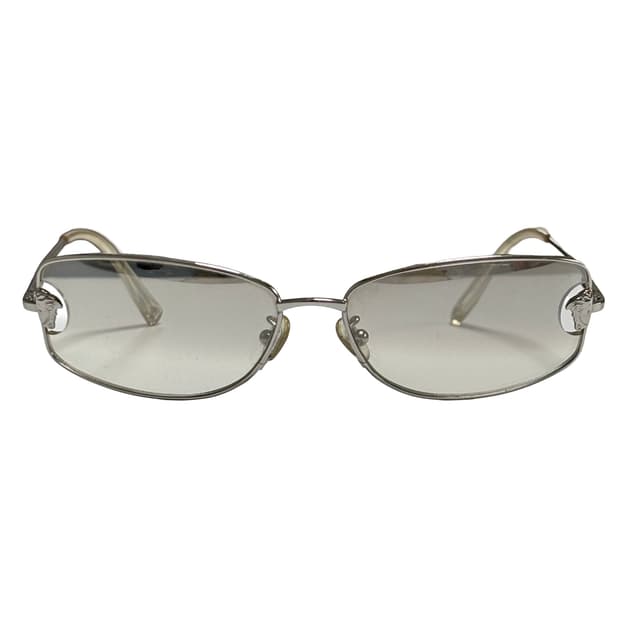 베르사체 메두사 로고 실버 메탈 실드 선글라스