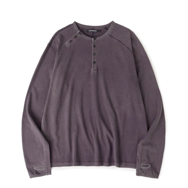 해칭룸 더블 헨리넥 롱슬리브