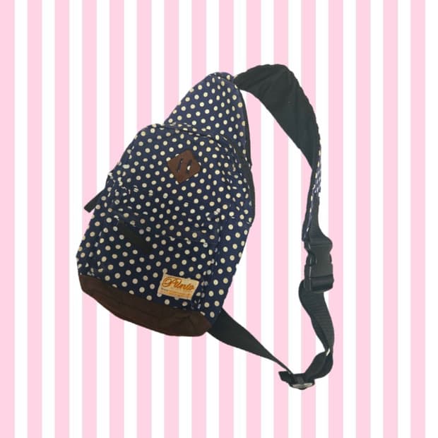 (무료 나눔) 갸루 모리걸 돼지코 도트 슬링백