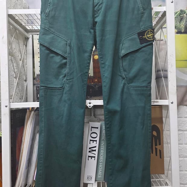 스톤아일랜드 남성 카고팬츠 32 슬림핏 스트레치 그린팬츠 MM24