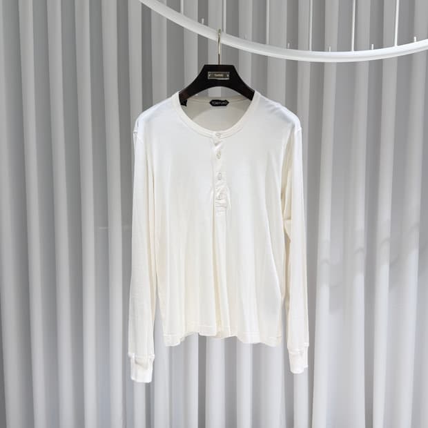 (A+/52) / 톰포드 코튼 블렌드 아이보리 헨리넥