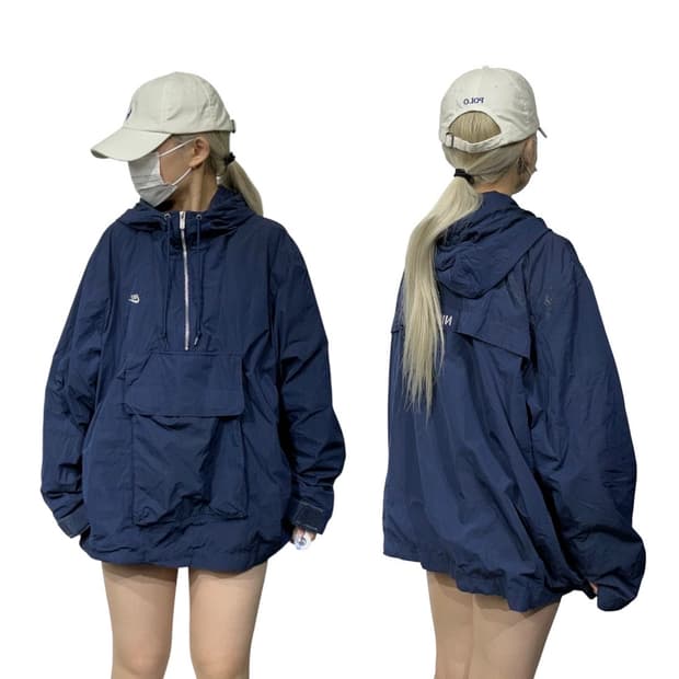 나이키 네이비 아노락 오버핏 트랙 자켓 XL