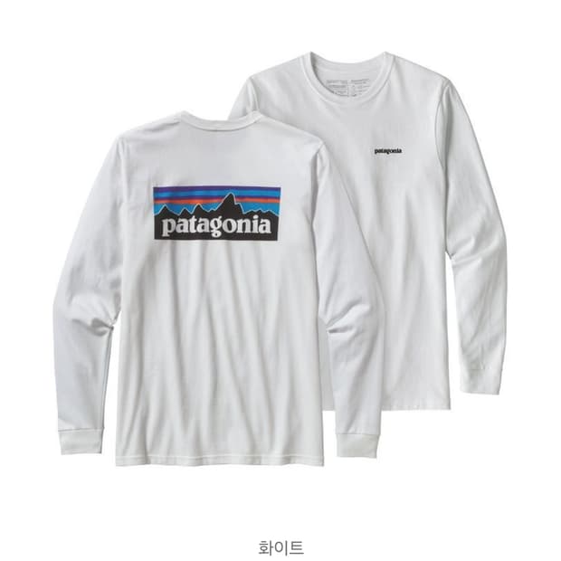 파타고니아 P-6 로고 롱슬리브 화이트