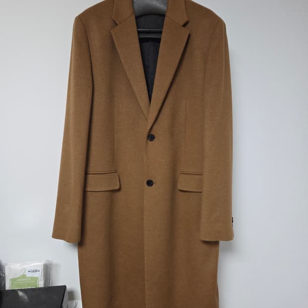 [새상품] 타임옴므 캐시미어100 싱글코트 카멜 105