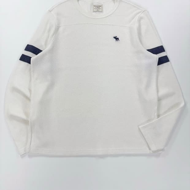 아베크롬비 크림 아이보리 와플 니트  