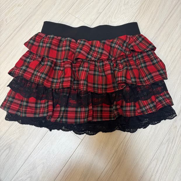 (착샷O)락시크 레드체크 치마 
