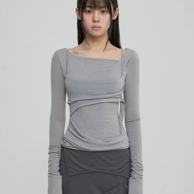 플레어업 레이어드 뷔스티에 모델착용컬러 