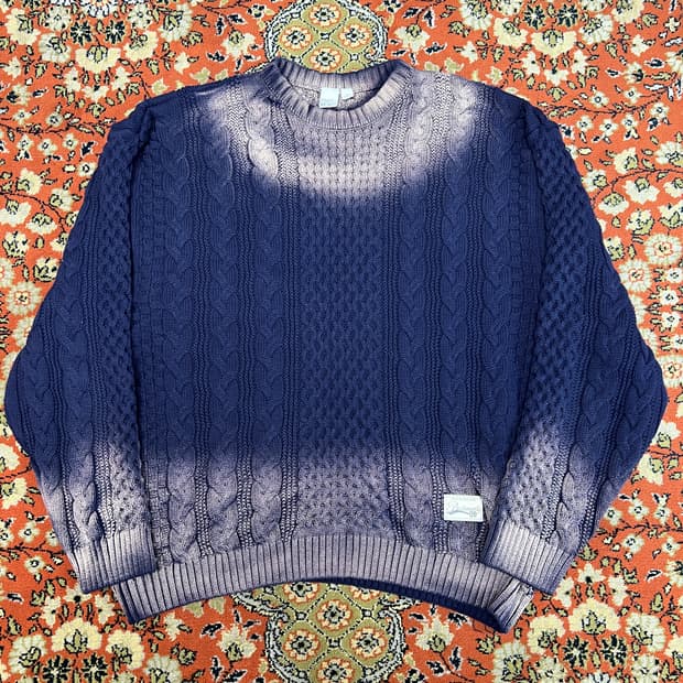 [L] 파르티멘토 스프레이 다잉 피셔맨 니트 스웨터 네이비