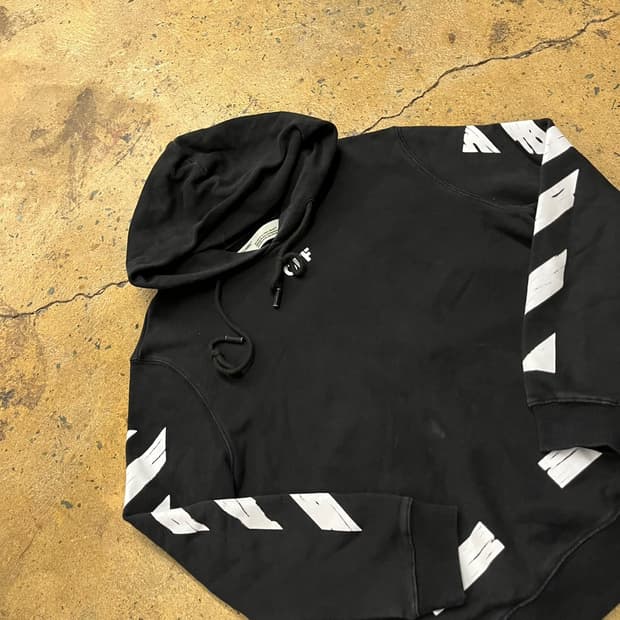 [정품/XL] 오프화이트 블랙 다이애그 애로우 후드 b15