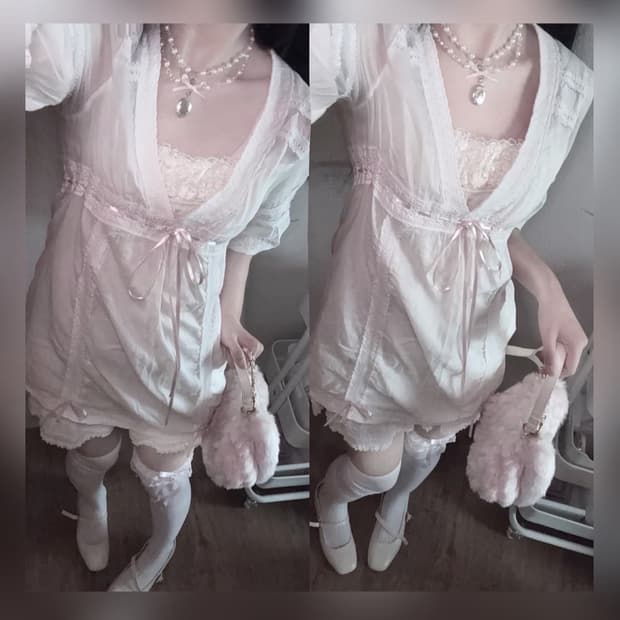 히메갸루 일본빈티지 반팔티 핑크 블라우스 리즈리사